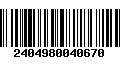 Código de Barras 2404980040670