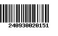 Código de Barras 240930020151