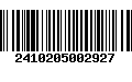 Código de Barras 2410205002927