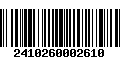 Código de Barras 2410260002610