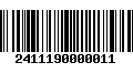 Código de Barras 2411190000011