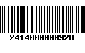 Código de Barras 2414000000928