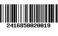 Código de Barras 2416850020019