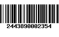 Código de Barras 2443890002354