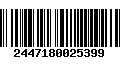 Código de Barras 2447180025399