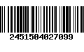 Código de Barras 2451504027099