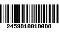 Código de Barras 2459810010088