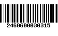 Código de Barras 2460600030315