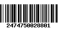 Código de Barras 2474750028801