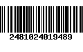 Código de Barras 2481024019489