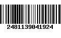 Código de Barras 2481139041924