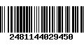 Código de Barras 2481144029450