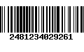 Código de Barras 2481234029261