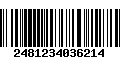 Código de Barras 2481234036214