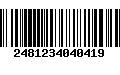 Código de Barras 2481234040419