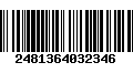 Código de Barras 2481364032346