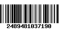 Código de Barras 2489481037190