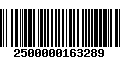 Código de Barras 2500000163289