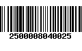 Código de Barras 2500008040025