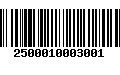 Código de Barras 2500010003001