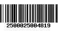 Código de Barras 2500025004819