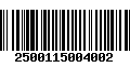 Código de Barras 2500115004002