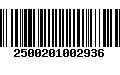Código de Barras 2500201002936
