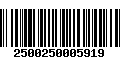 Código de Barras 2500250005919