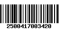 Código de Barras 2500417003420