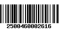 Código de Barras 2500460002616