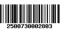 Código de Barras 2500730002803