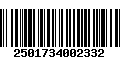 Código de Barras 2501734002332