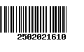 Código de Barras 2502021610