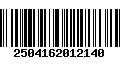 Código de Barras 2504162012140