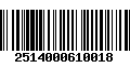 Código de Barras 2514000610018