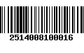 Código de Barras 2514008100016