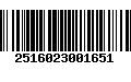 Código de Barras 2516023001651