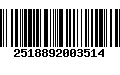 Código de Barras 2518892003514