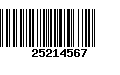 Código de Barras 25214567