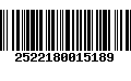 Código de Barras 2522180015189