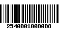 Código de Barras 2540001000008