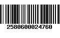 Código de Barras 2580600024760