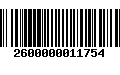 Código de Barras 2600000011754