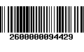 Código de Barras 2600000094429