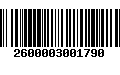 Código de Barras 2600003001790