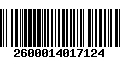 Código de Barras 2600014017124