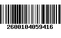 Código de Barras 2600104059416