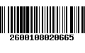 Código de Barras 2600108020665