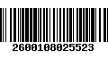 Código de Barras 2600108025523