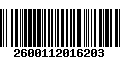 Código de Barras 2600112016203